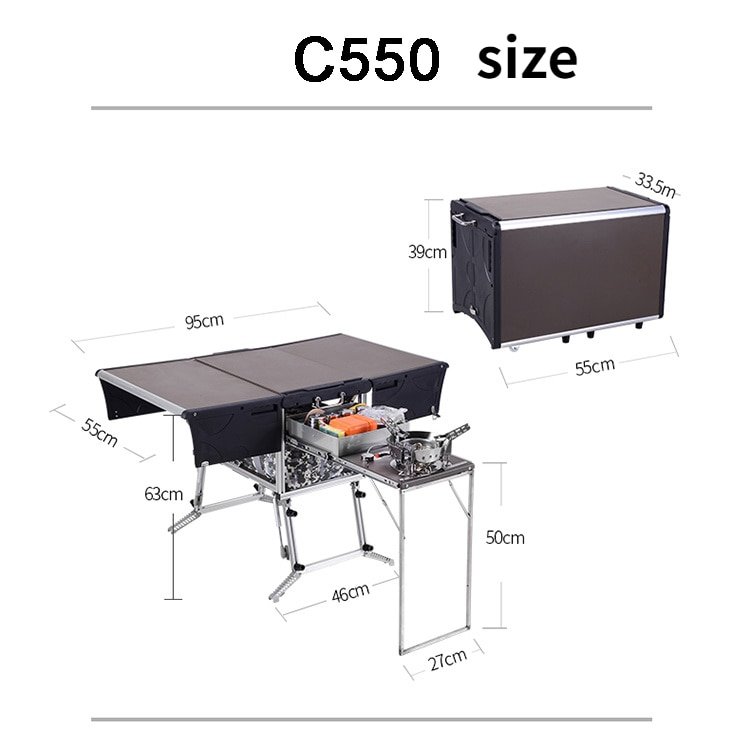 4-7 Person Bulin Outdoor Mobile Kitchen Foldable Gas Stove Desk