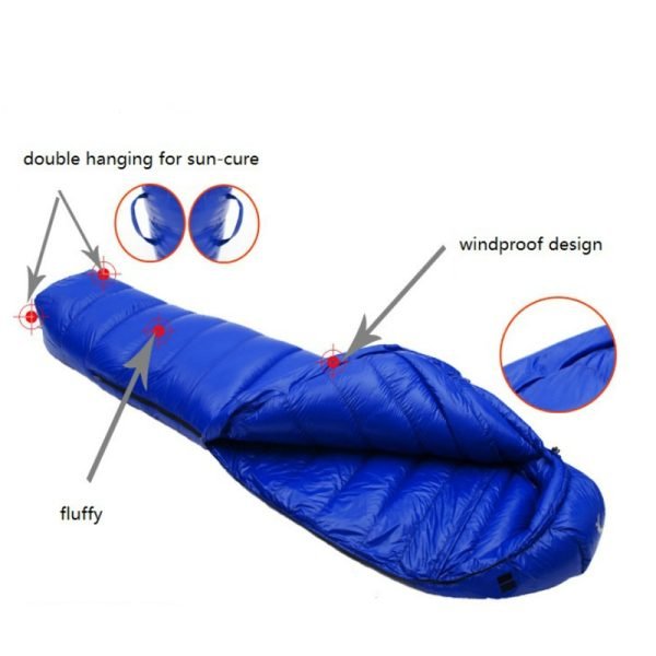 CADENO White Goose Down Filled Adult Mummy Style Sleeping Bag Fit for Winter Autumn Thermal 10Kinds of Thickness Camping Travel 4