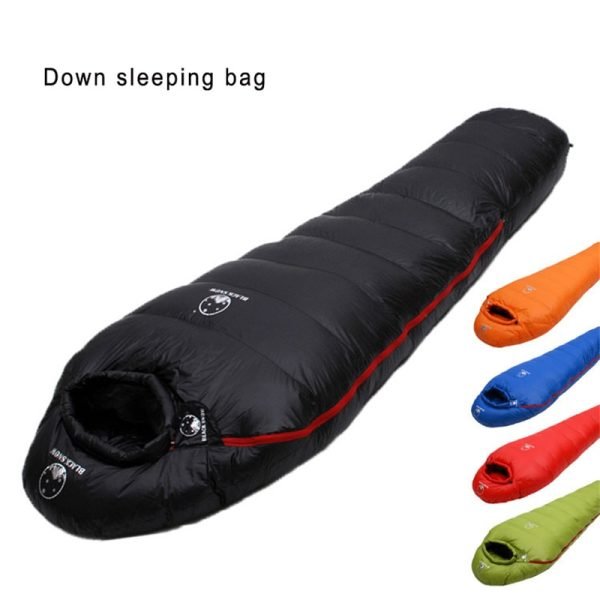 Very Warm White Goose Down Filled Adult Mummy Style Sleeping Bag Fit for Winter Thermal 4 Kinds of Thickness Camping Travel 1