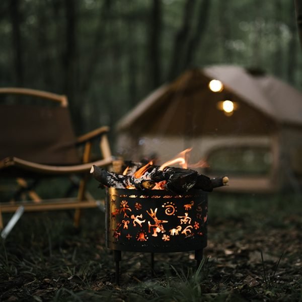 Naturehike Outdoor Burning Round Stove Camping Heating Picnic Tools Iron Camping Equipment Wood Charcoal Stove 5