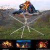 Portable Outdoor Fire Pit Collapsing Steel Mesh Fire Stand Stove Wood Heater Camping Supplies Backyard Garden With Carrying Bag 1