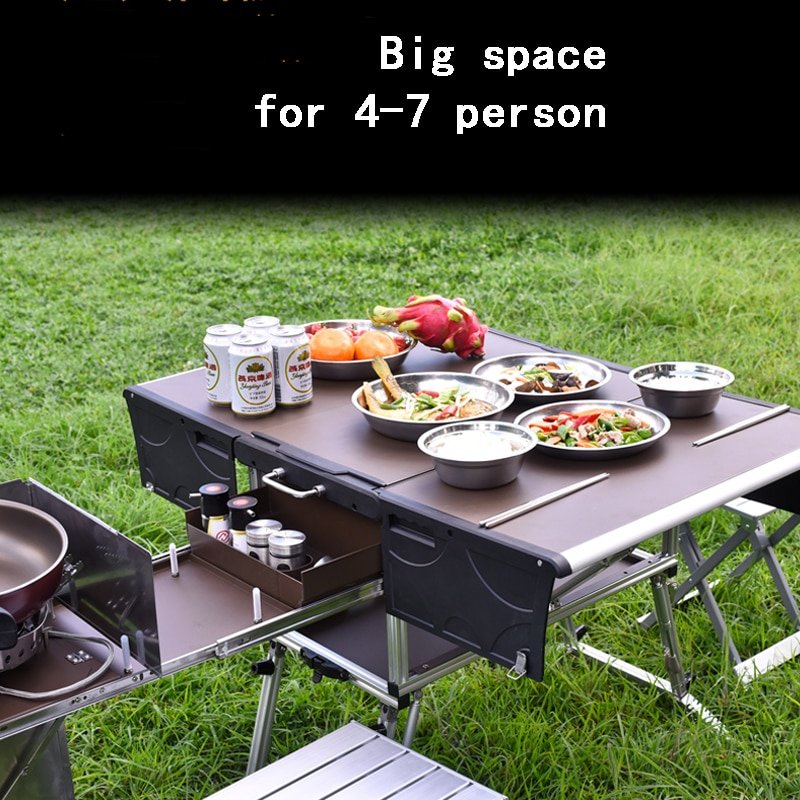 Bulin 4-7 Person Outdoor Camping Picnic Mobile Kitchen Foldable Table ...